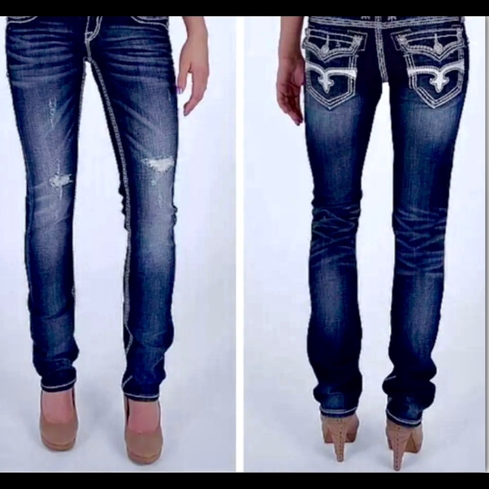 NEW ROCK REVIVAL STRAIGHT 26/33 JEANS